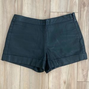 Black French Connection Vegan Leather Shorts - 6